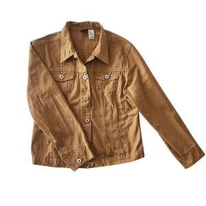 Early Winters Brown Trucker Jacket Button Pockets Men's Medium Casual Short